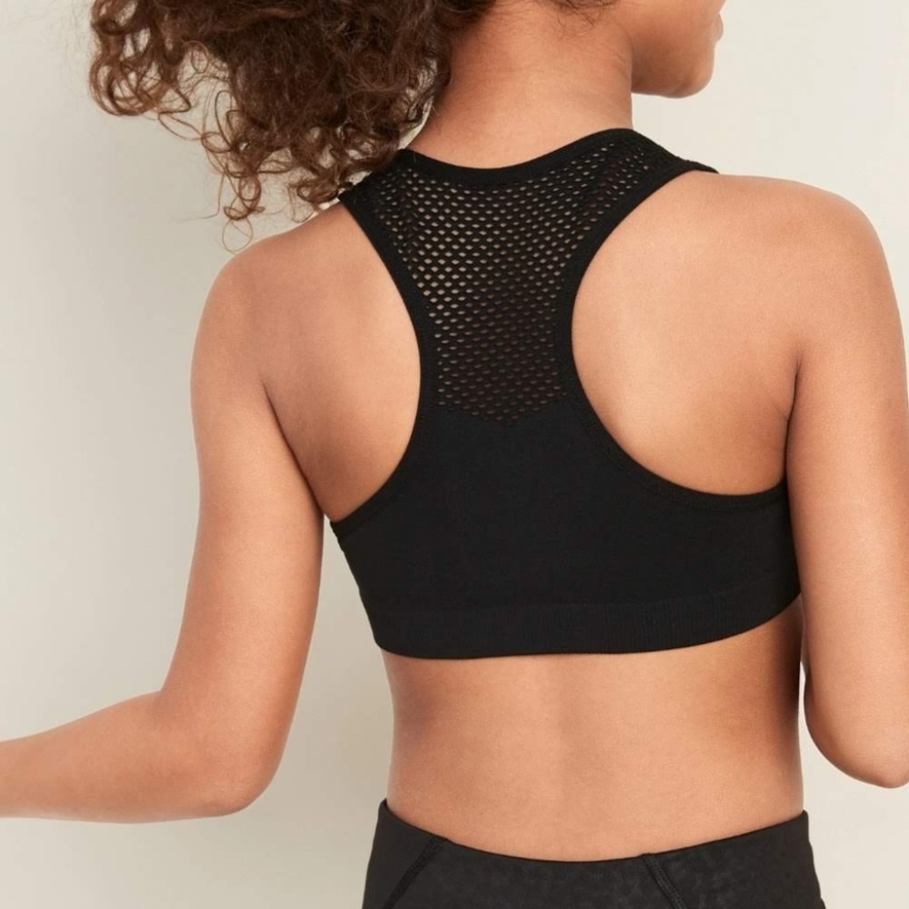 Old Navy Racerback Black Mesh Sports Bra XXL - NWT